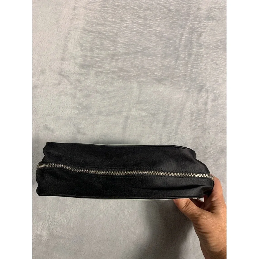 Prada Parfums Makeup Bag Small Mint Green Satin Enameled Logo Plate